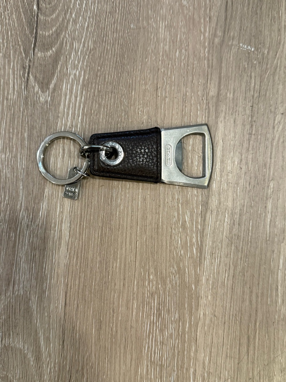 Coach Brown Leather  Bottle Opener
